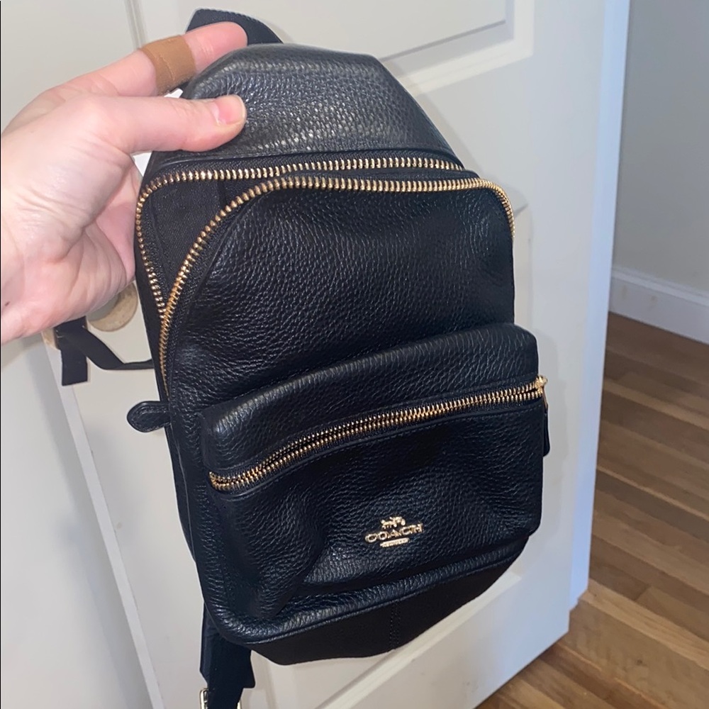 Coach Black Leather mini backpack